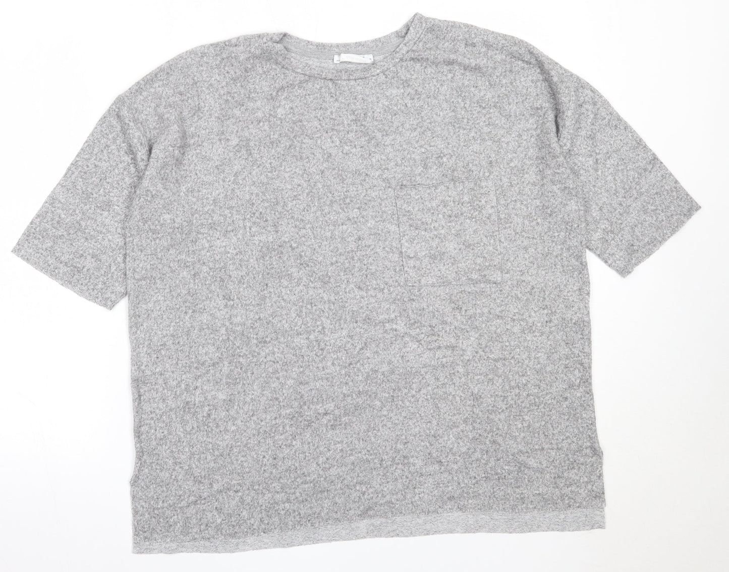 Zara Womens Grey Round Neck  Viscose Pullover Jumper Size M
