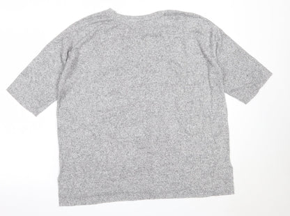 Zara Womens Grey Round Neck  Viscose Pullover Jumper Size M