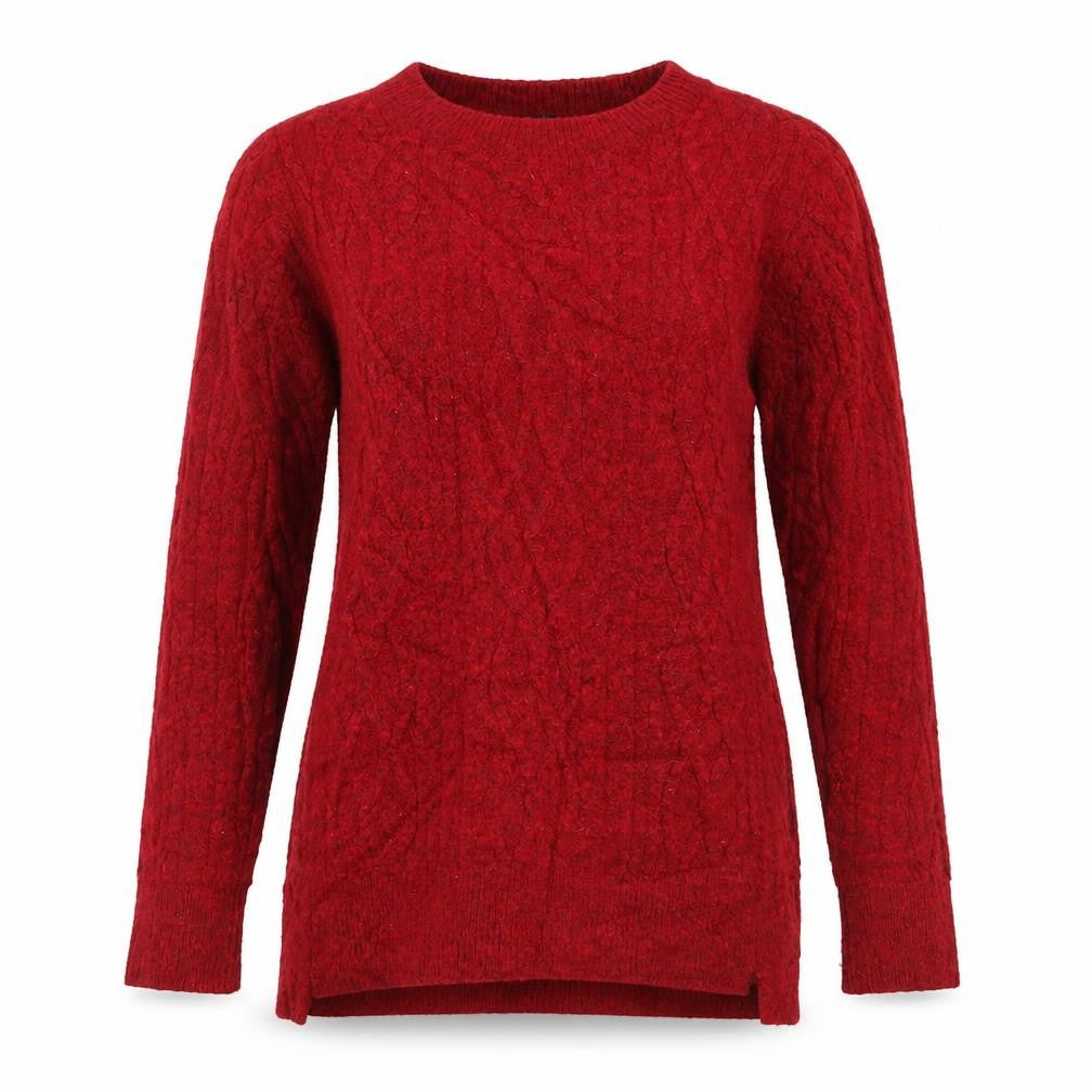 Zara Womens Red Round Neck  Acrylic Pullover Jumper Size M