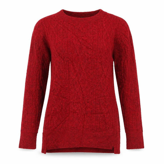 Zara Womens Red Round Neck  Acrylic Pullover Jumper Size M