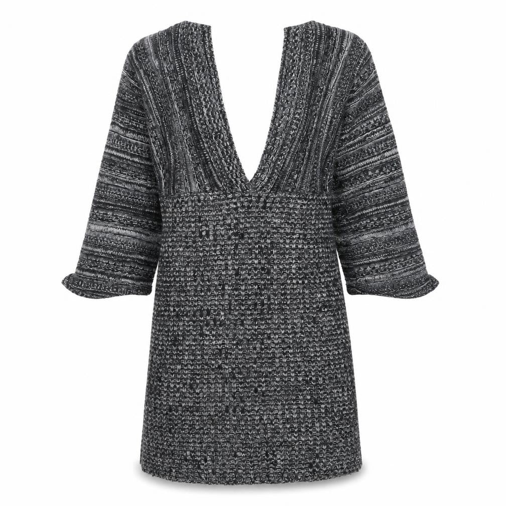 Select Womens Black V-Neck  Acrylic Pullover Jumper Size S