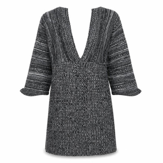 Select Womens Black V-Neck  Acrylic Pullover Jumper Size S