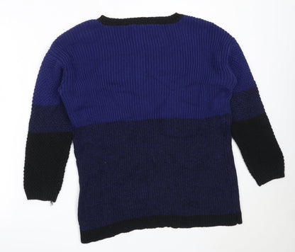 Preloved Design History Womens Blue Round Neck  Cotton Pullover Jumper Size L - Back