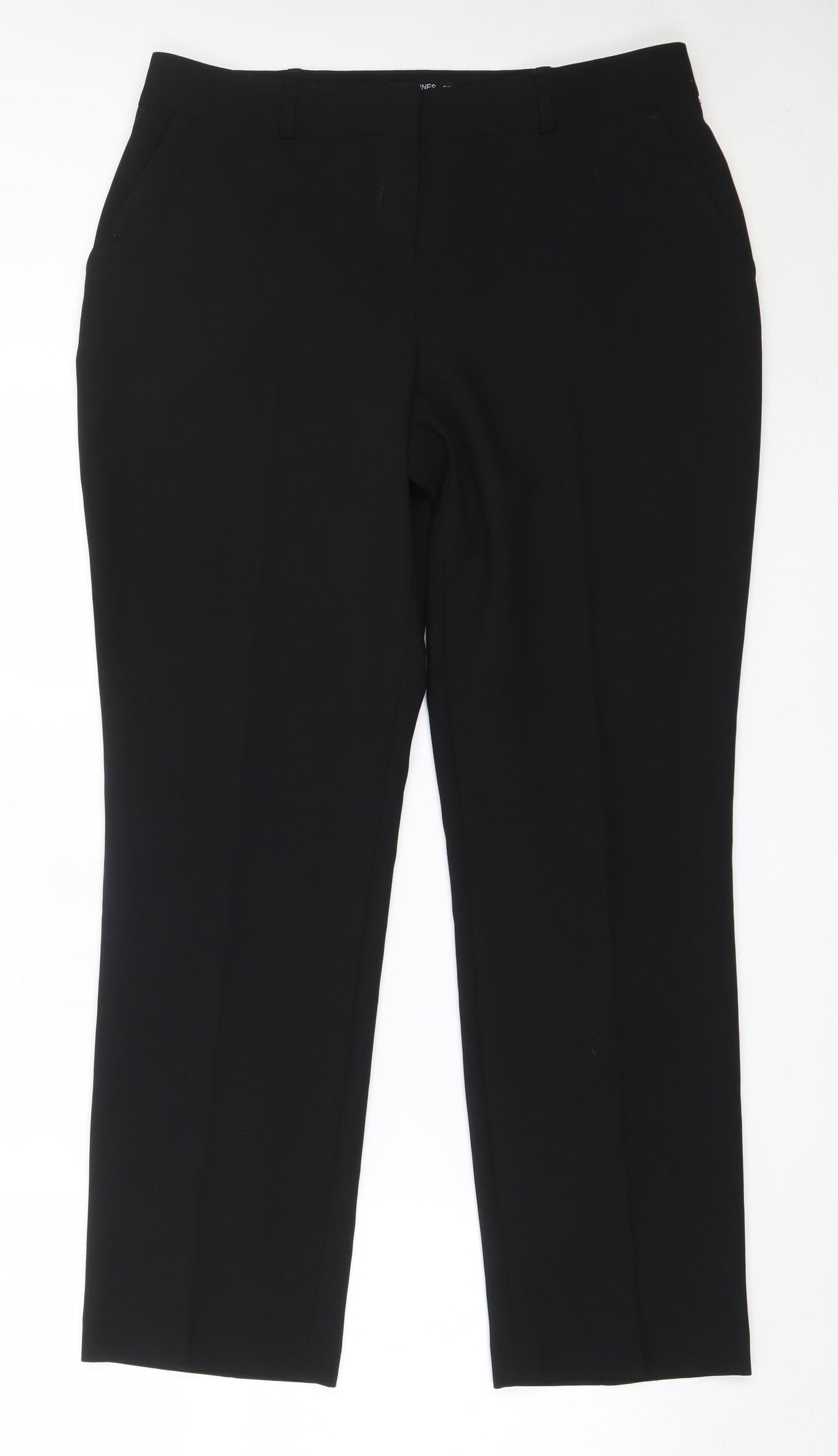Dunnes Stores Womens Black  Polyester Trousers  Size 12 L29 in Regular