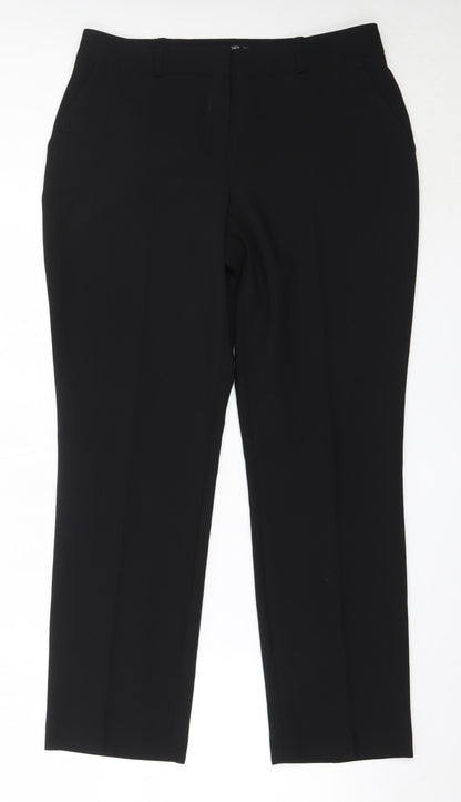 Preloved Dunnes Stores Womens Black  Polyester Trousers  Size 12 L29 in Regular - Front