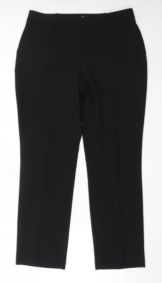 Dunnes Stores Womens Black  Polyester Trousers  Size 12 L29 in Regular