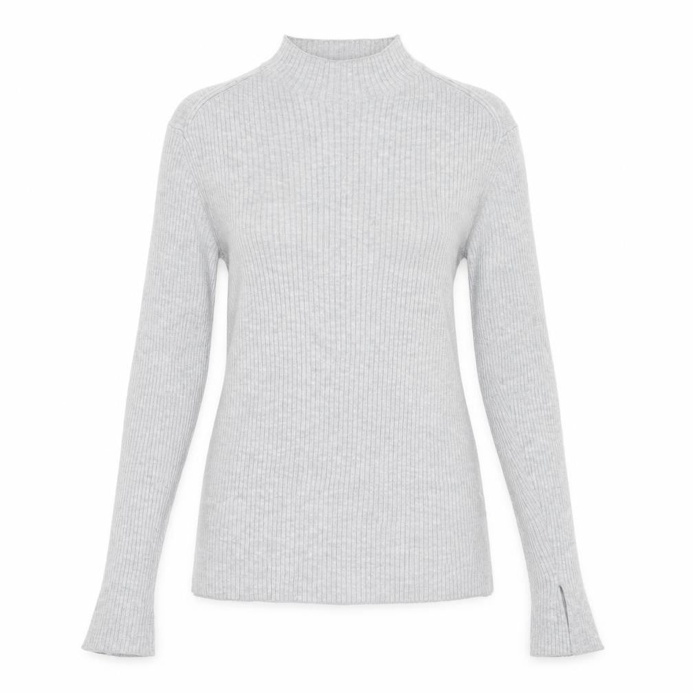 H&M Womens Grey High Neck  Viscose Pullover Jumper Size S