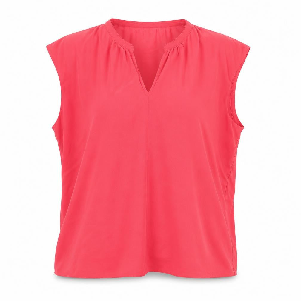 Gallery Womens Pink  Polyester Jersey Blouse Size XL V-Neck