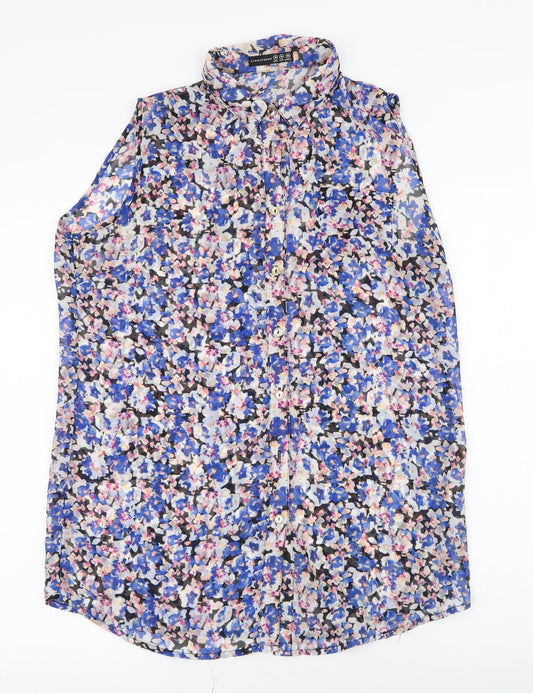 Atmosphere Womens Multicoloured Floral Polyester Basic Blouse Size 10 Collared