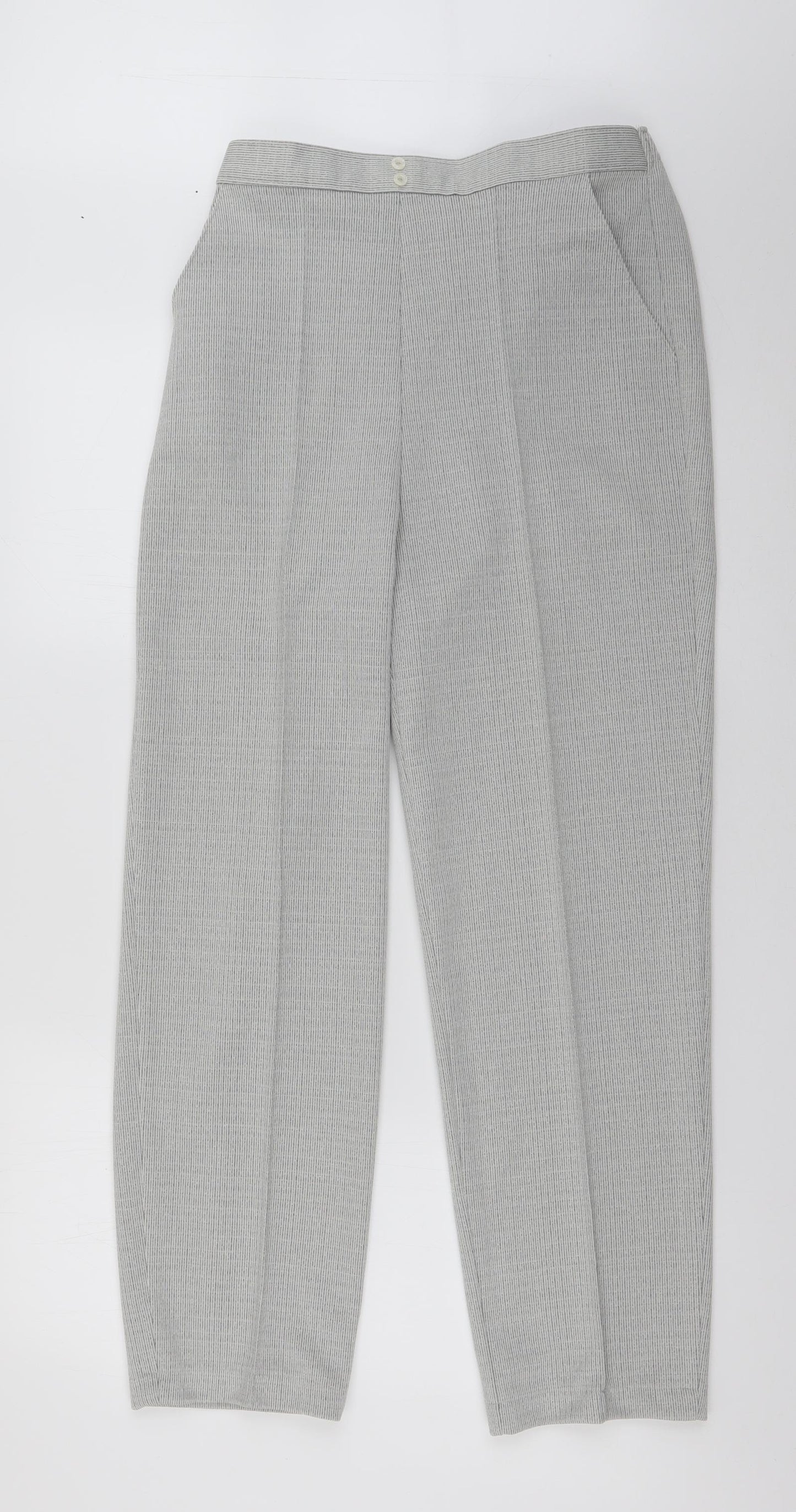St Michael Womens Grey  Polyester Trousers  Size 12 L28 in Regular