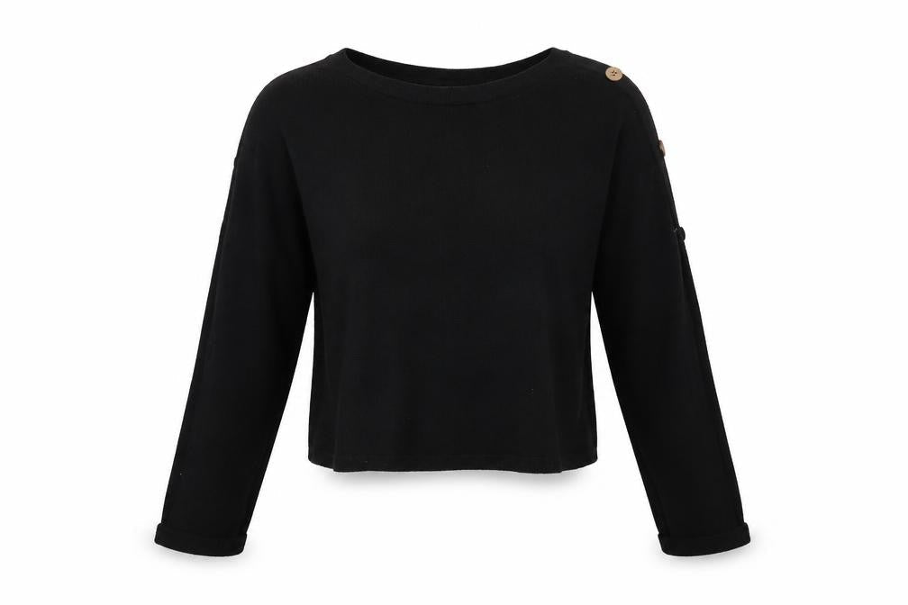 Quiz Womens Black Round Neck  Viscose Pullover Jumper Size S