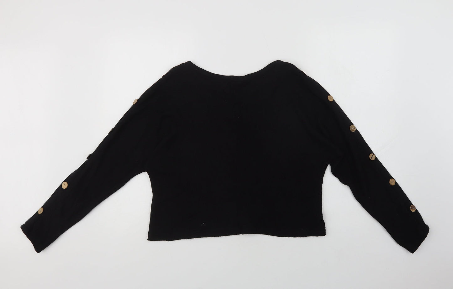 Quiz Womens Black Round Neck  Viscose Pullover Jumper Size S