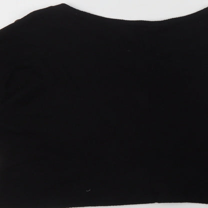 Quiz Womens Black Round Neck  Viscose Pullover Jumper Size S