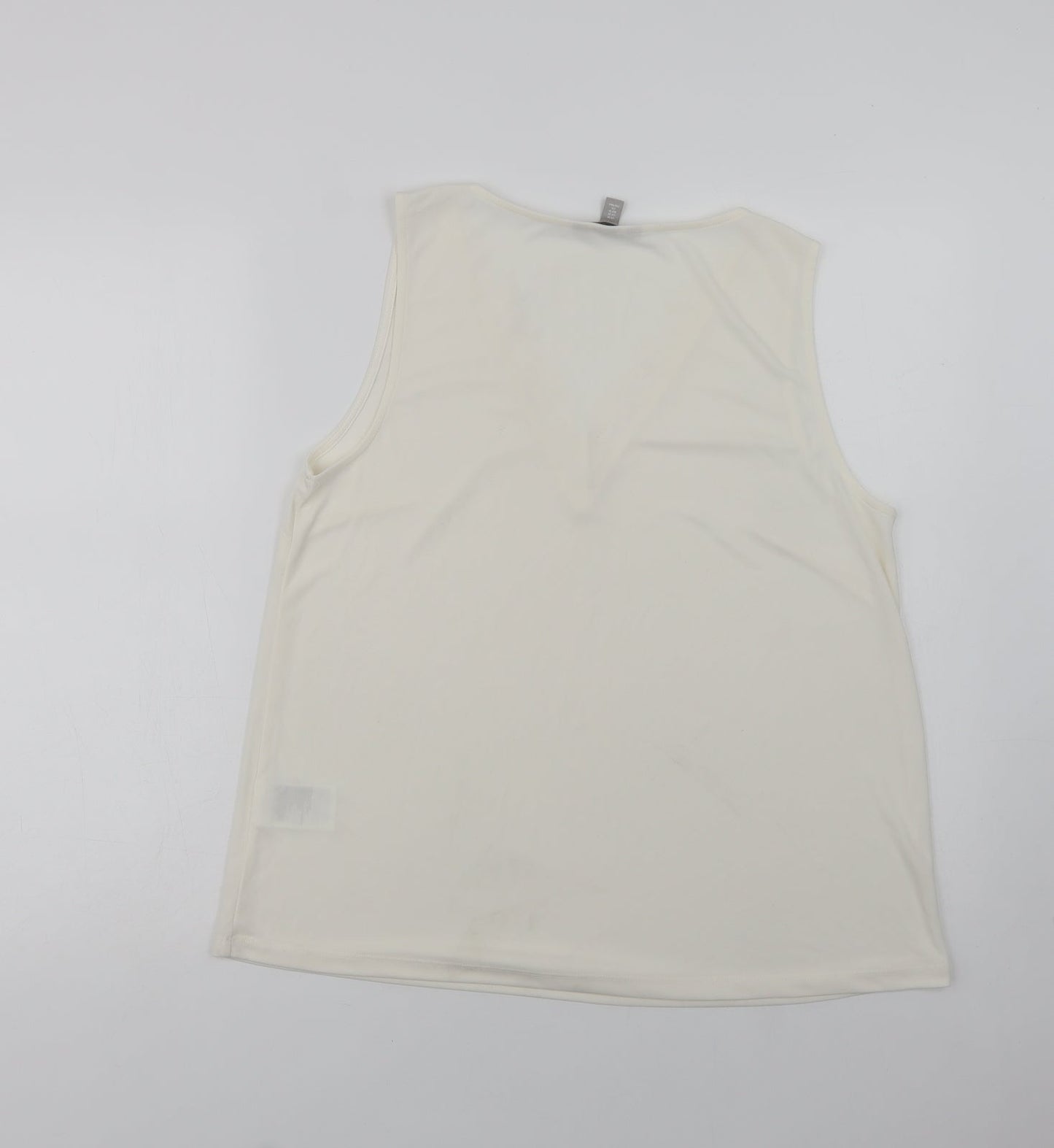 H&M Womens Ivory  Polyester Basic Blouse Size M V-Neck - Lace Detail
