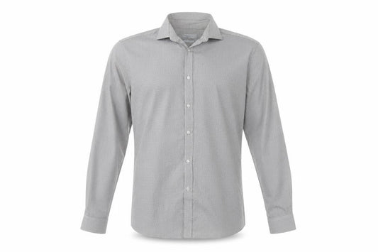 Red Herring Red Herr Mens Grey Geometric Polyester  Dress Shirt Size 15.5 Collared Button