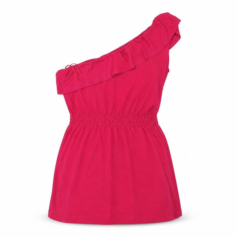 NEXT Womens Pink  Cotton A-Line  Size 14  One Shoulder