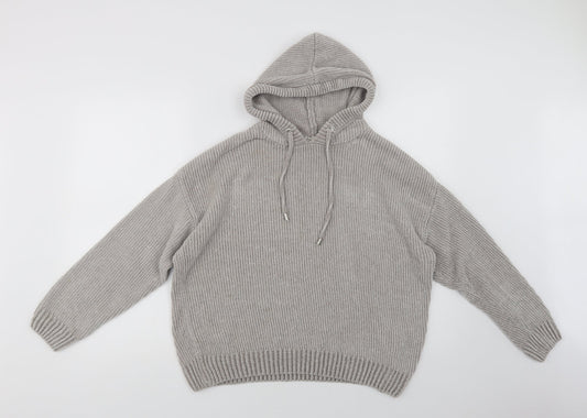 Primark Womens Grey  Polyacrylate Fibre Pullover Hoodie Size XS