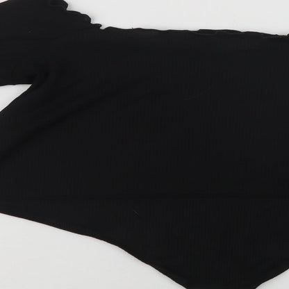 Stylewise Womens Black  Polyester Cropped Blouse Size 12 Off the Shoulder
