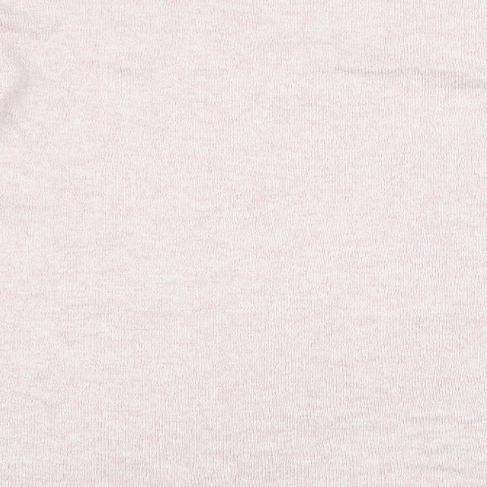 Zara Womens Pink  Polyester Jersey T-Shirt Size L Boat Neck