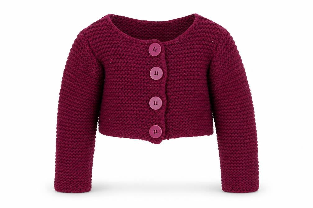 Dunnes Girls Purple Round Neck  Acrylic Cardigan Jumper Size 3 Years  Button - cropped