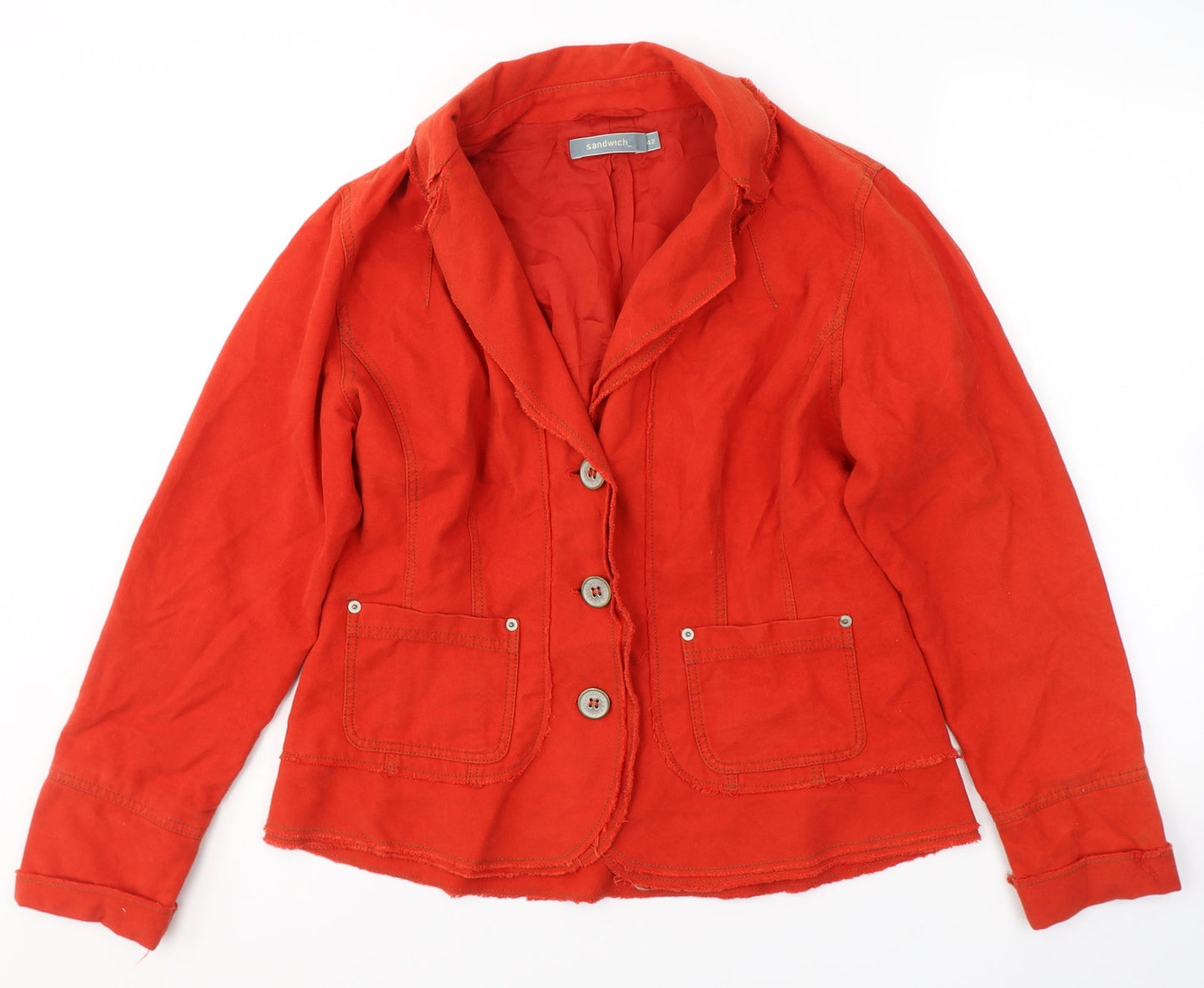 Sandwich Womens Red   Jacket Coat Size 12  Button