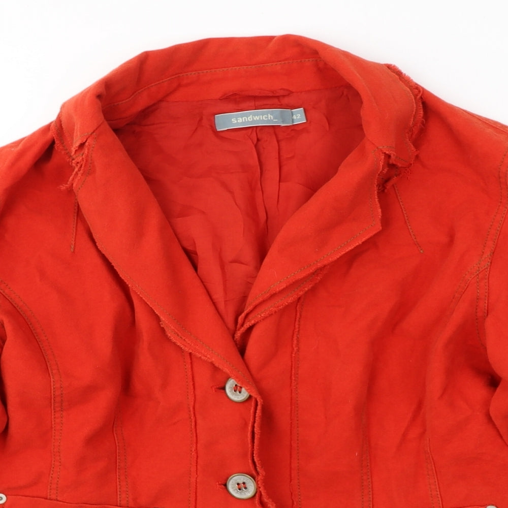 Sandwich Womens Red   Jacket Coat Size 12  Button