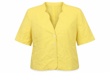 Country Casuals Womens Yellow  Cupro Jacket Blazer Size 18