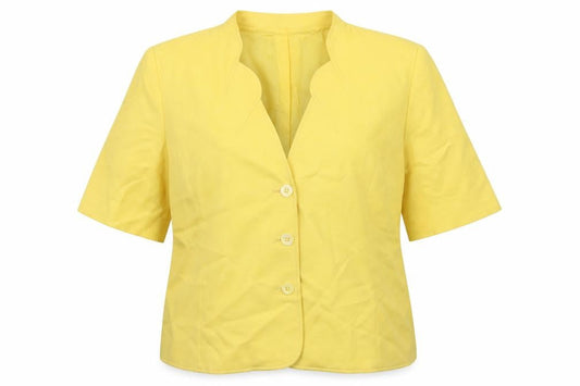 Country Casuals Womens Yellow  Cupro Jacket Blazer Size 18