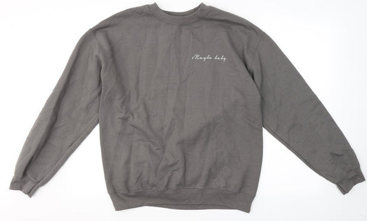 Love Womens Grey  Cotton Pullover Sweatshirt One Size   - Maybe baby
