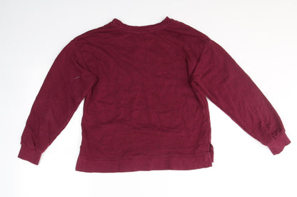 Preloved Bershka Womens Red  Polyester Pullover Sweatshirt Size M   - bad morning - Back