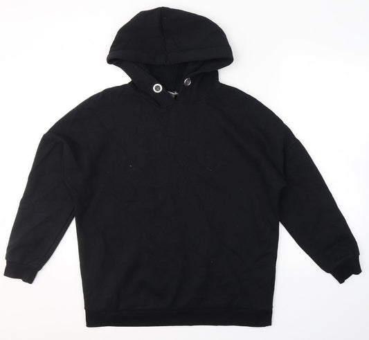 Bonmarché Womens Black  Cotton Pullover Hoodie Size 14