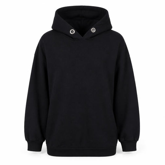 Bonmarché Womens Black Cotton Pullover Hoodie Size 14