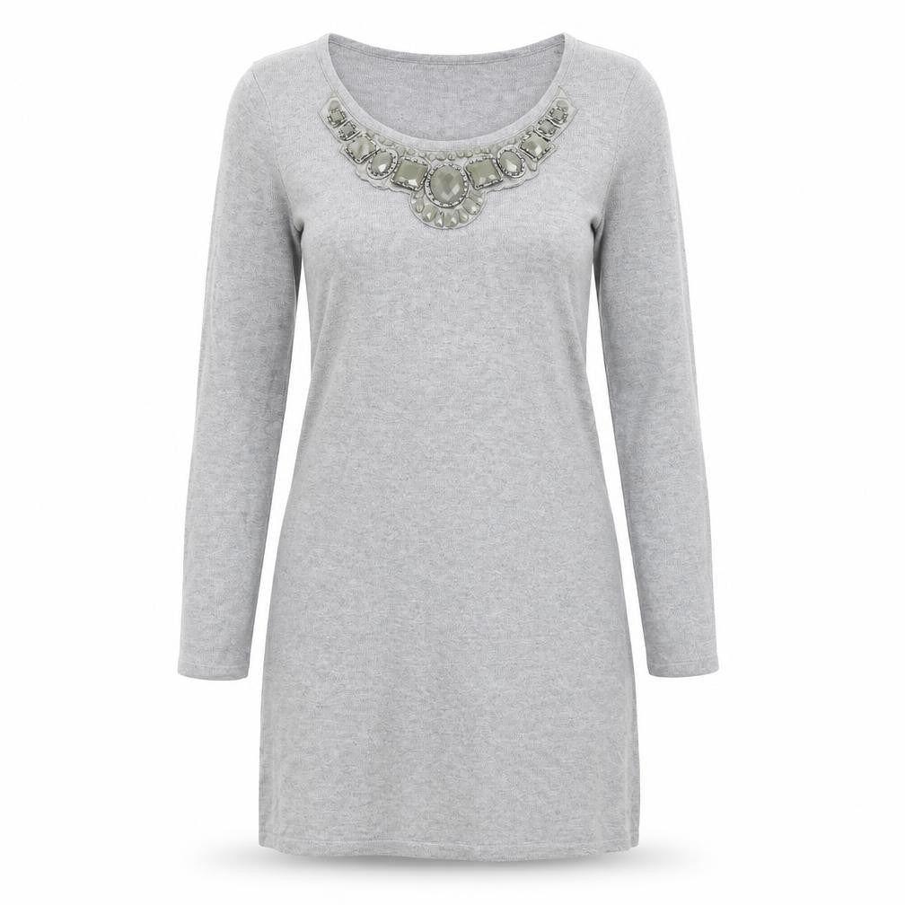 Wallis Womens Grey  Cotton A-Line  Size S  Round Neck