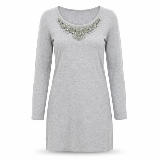 Wallis Womens Grey  Cotton A-Line  Size S  Round Neck