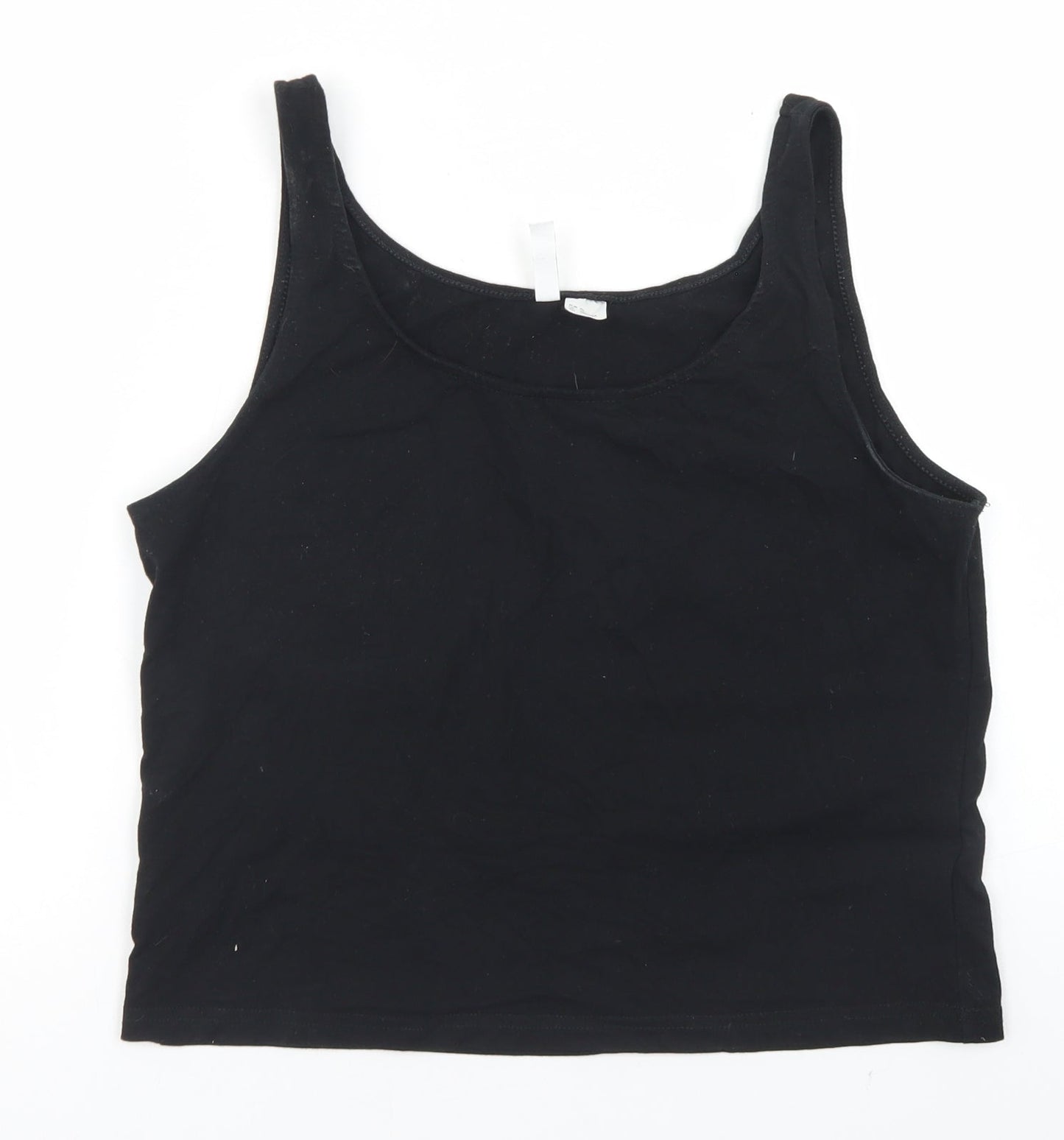 Divided Womens Black  Cotton Cropped Tank Size XL Round Neck