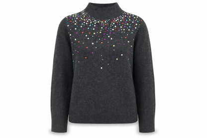 Tu Womens Grey Mock Neck  Acrylic Pullover Jumper Size 8