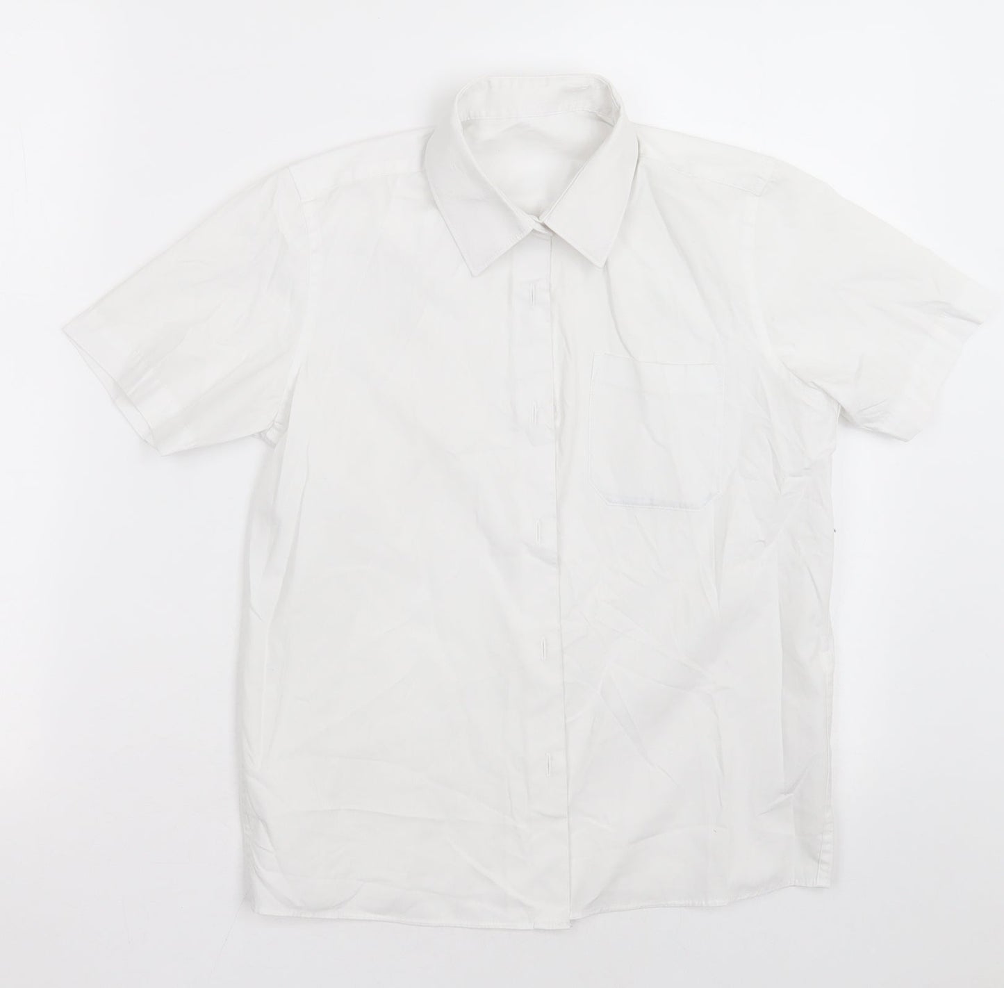 Dunnes Stores Girls White  Cotton Basic Button-Up Size 10-11 Years Collared Button - School Wear