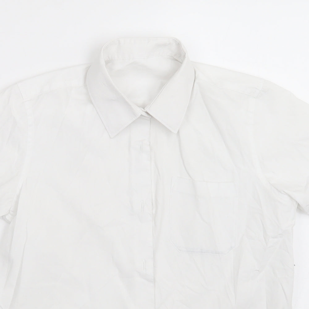 Dunnes Stores Girls White  Cotton Basic Button-Up Size 10-11 Years Collared Button - School Wear