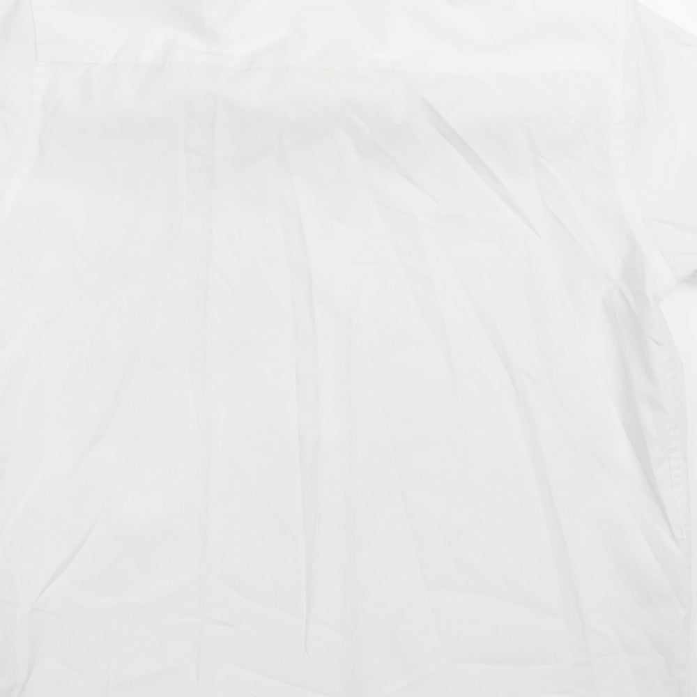 Dunnes Stores Girls White  Cotton Basic Button-Up Size 10-11 Years Collared Button - School Wear