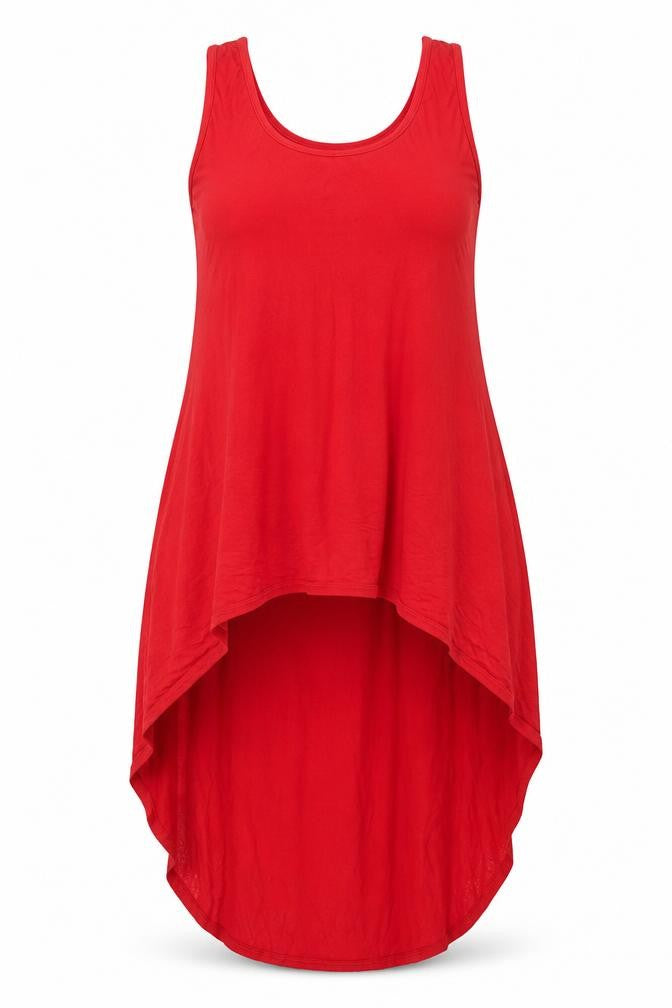 Chemistry Womens Red  Viscose Tunic Tank Size L Scoop Neck