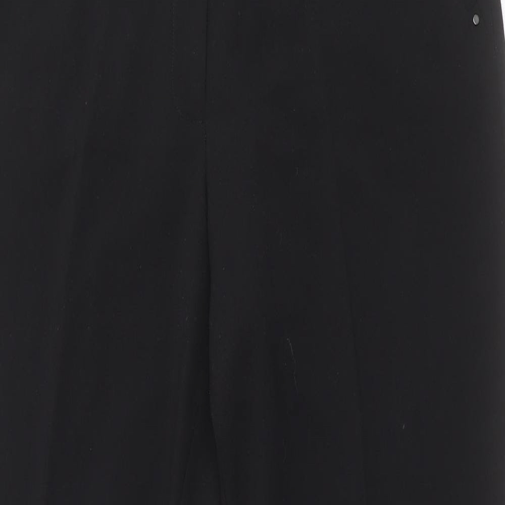 M&Co Womens Black  Polyester Trousers  Size 14 L29 in Regular Hook & Eye