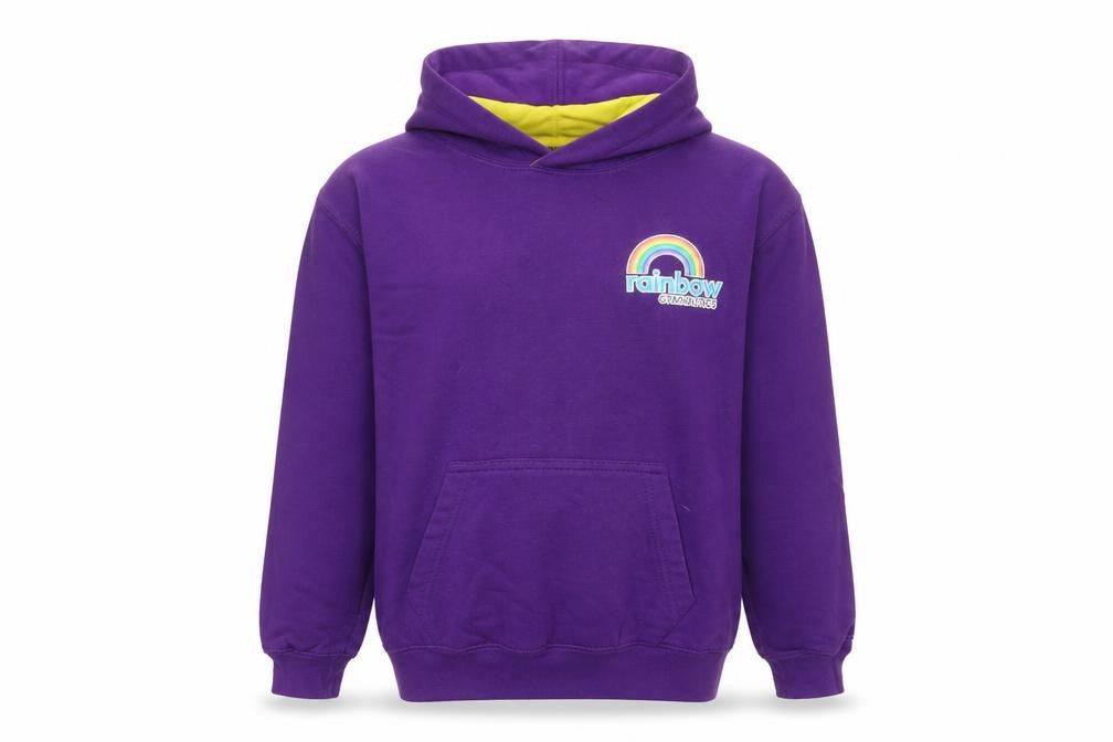 Awdis Girls Purple  Cotton Pullover Hoodie Size 9 Years  Pullover - rainbow gymnastics