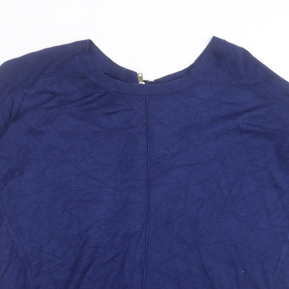 Atmosphere Womens Blue Crew Neck  Polyester Pullover Jumper Size 8
