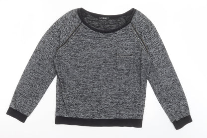 Quiz Womens Grey Crew Neck  Viscose Pullover Jumper Size S