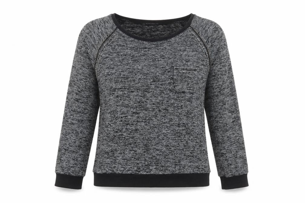 Quiz Womens Grey Crew Neck  Viscose Pullover Jumper Size S