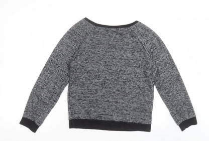 Quiz Womens Grey Crew Neck  Viscose Pullover Jumper Size S