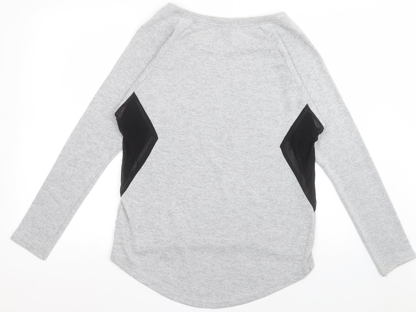 IZABEL LONDON Womens Grey Crew Neck  Polyester Pullover Jumper Size 10   - mesh sides
