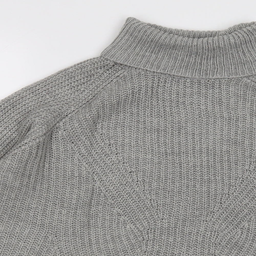 Only Womens Grey Roll Neck  Acrylic Pullover Jumper Size XL