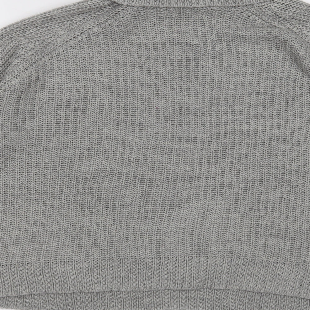 Only Womens Grey Roll Neck  Acrylic Pullover Jumper Size XL