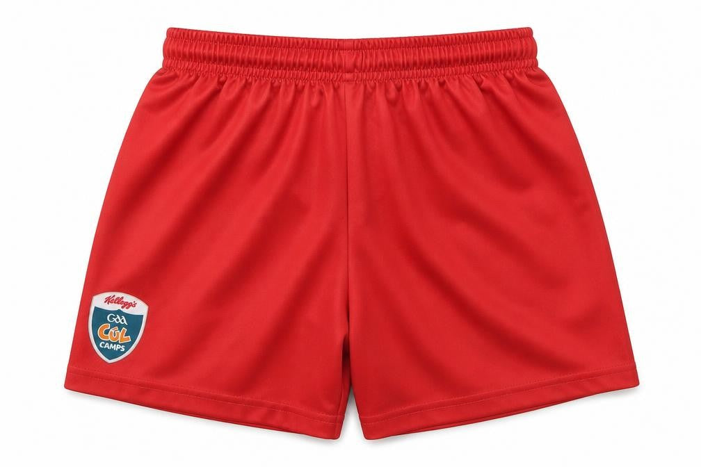 Preworn Boys Red  Polyester Sweat Shorts Size 4 Years  Regular Drawstring - Kellogs